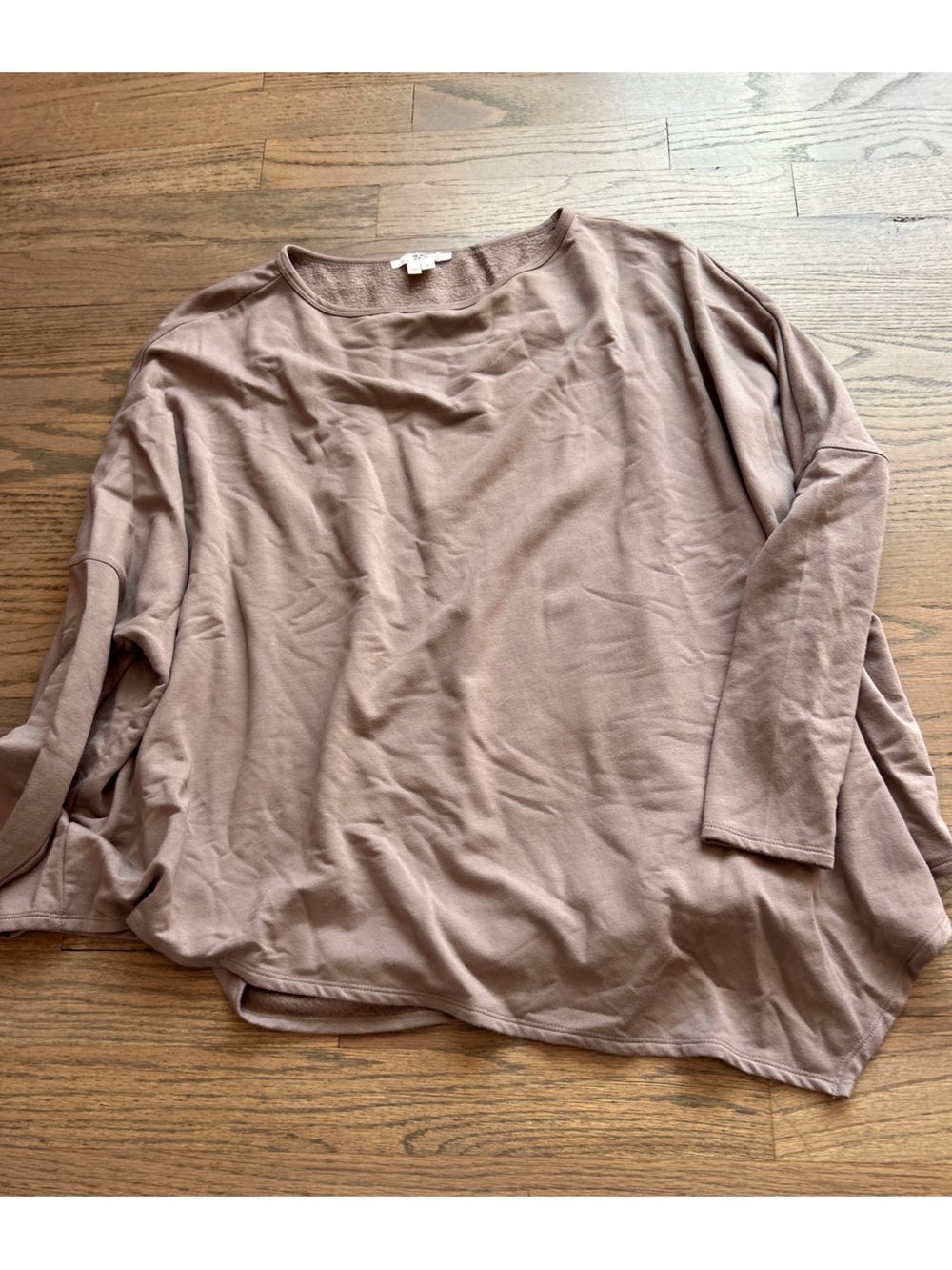 Helmut Lang Relaxed Long-Sleeve Top in Mauve Taupe
